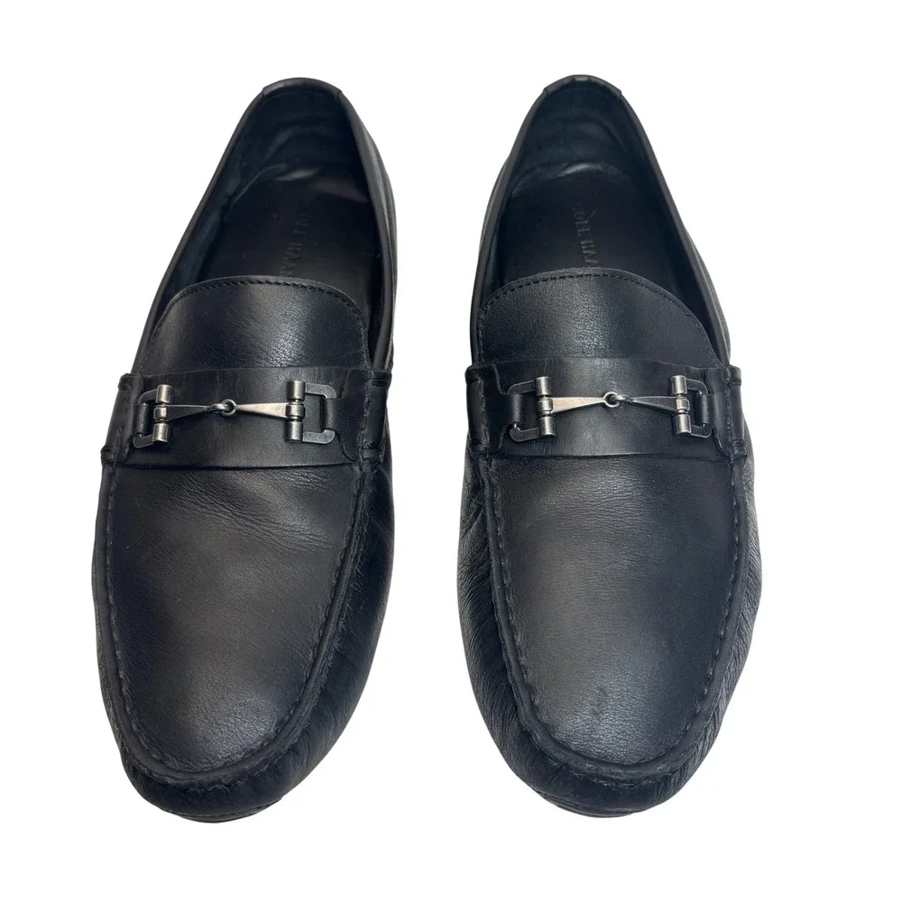 Cole Haan Horsebit Driving Loafers Black Leather Preppy Golf Casual Classic 11.5
